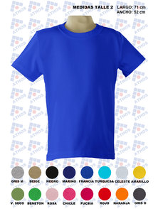 REMERA ADULTO MANGA CORTA COLOR TALLE 2