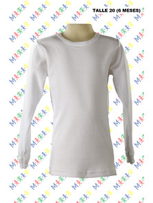 CAMISETA BEBE MANGA LARGA INTERLOCK. TALLE 20