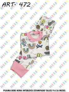 PIJAMA BEBE NENA ESTAMPADO TALLE 12 MESES