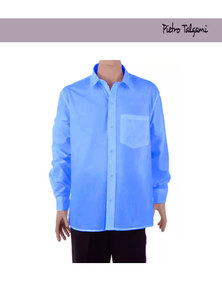 CAMISA MANGA LARGA CELESTE COLEGIAL TALLE 38