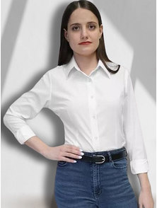 CAMISA DAMA MANGA LARGA BATISTA BLANCA.